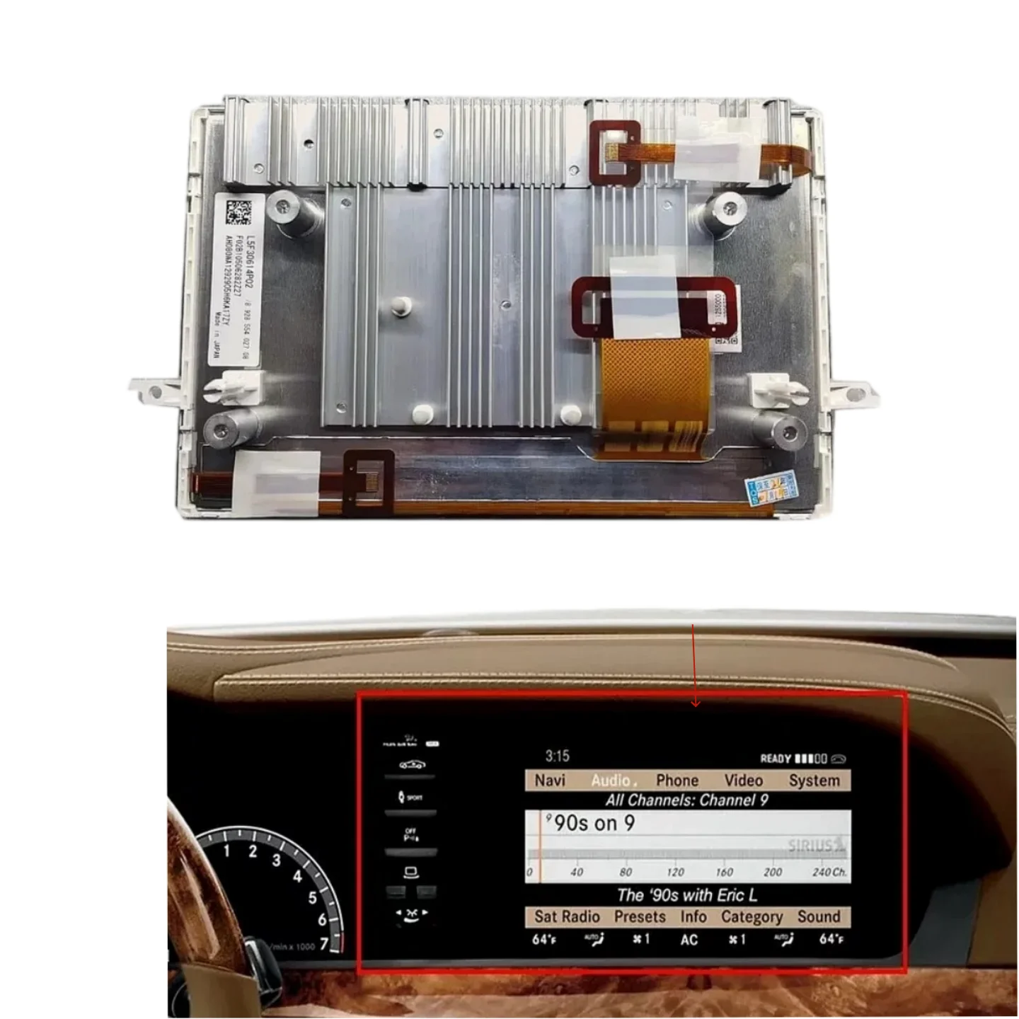 LCD Display Screen For Mercedes S-Class W221 CL63 2006-2013 Radio Navigation Repair Replacement Part GCX037AKN-T35