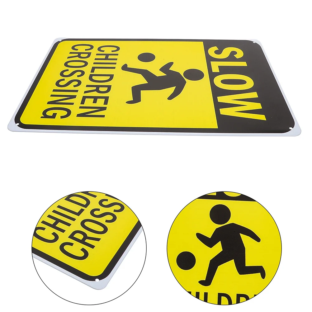 

Slow Down Kids Crossing Sign Safety Marker Bright Caution Sign for Driveway Traffic Control Child Safety