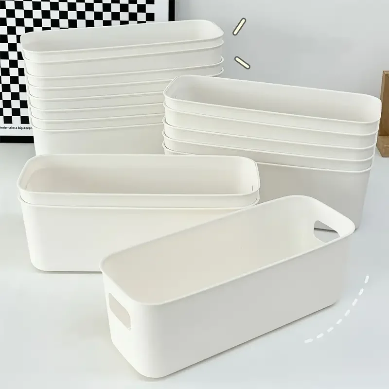 

6PCS Multifunctional Desktop Storage Box Toiletries Cosmetic Sundries Plastic Storage Organization Box Drawer Organizer Bathroom