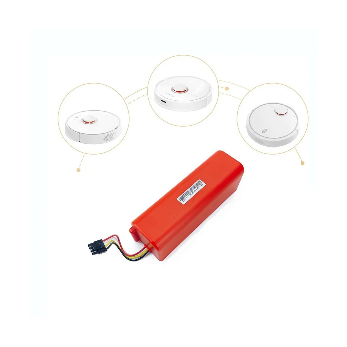 BRR-2P4S-5200S-Batería de repuesto para aspiradora robótica, 14,4 V, 5200MAh, para Xiaomi Roborock S55, S60, S65, S50, S51, S5 MAX