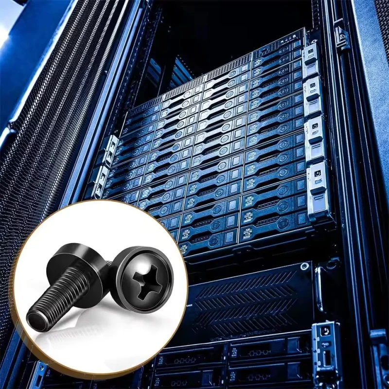 M6 Cabinet screws 120pcs M6x16mm Cage Screw Nut Washer Set Fasteners Hardware Rack Mount Screws Kit Assortment Self-Locking
