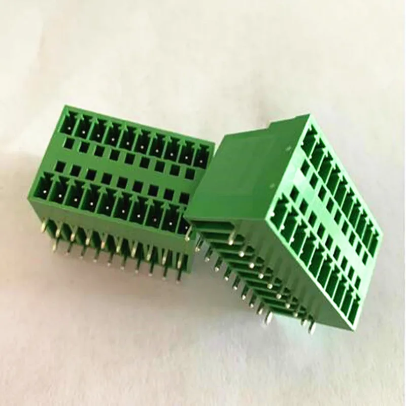 10pcs pitch 3.5mm  male 15EDGRH-3.5mm double-layer plug-in terminal block socket bending plate (2-12p)