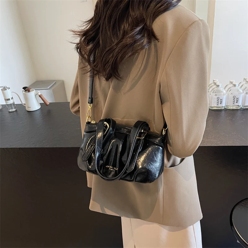 LEFTSIDE Belt Design Small PU Leather Crossbody Bags for Women 2024 Y2k Korean Fashion Shoulder Bag Handbags with Short Handle