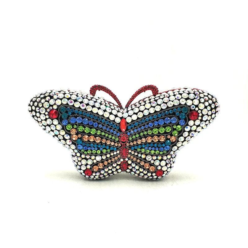 

Luxury women evening party diamonds beautiful butterfly crystal purses elegant clutches bridal wedding party small purses