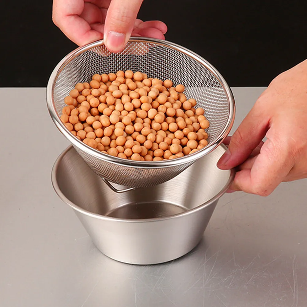 

1Set Stainless Steel Fine Mesh Strainer Basket for Rice Washing Fruits Vegetables Draining Kitchen Drain Tool Rice Strainer