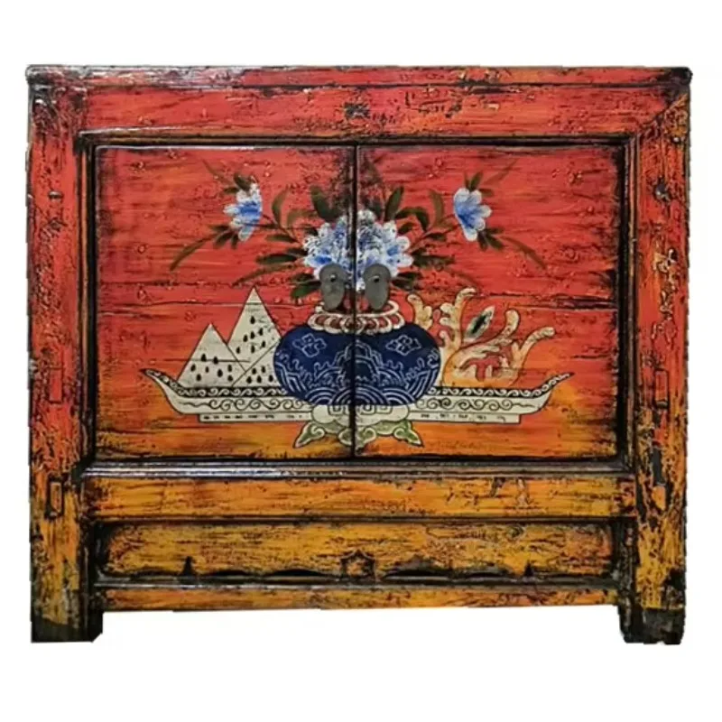 

Chinese antique wood hand-painted, living room Mongolian furniture