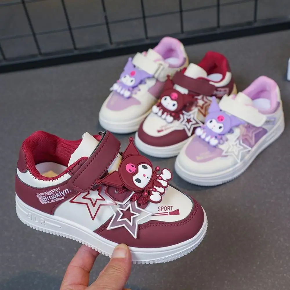 

Детская повседневная обувь Sanrio Kuromi, удобная обувь для девочек с милыми героями мультфильмов, дышащие нескользящие кроссовки для бега, кроссовки