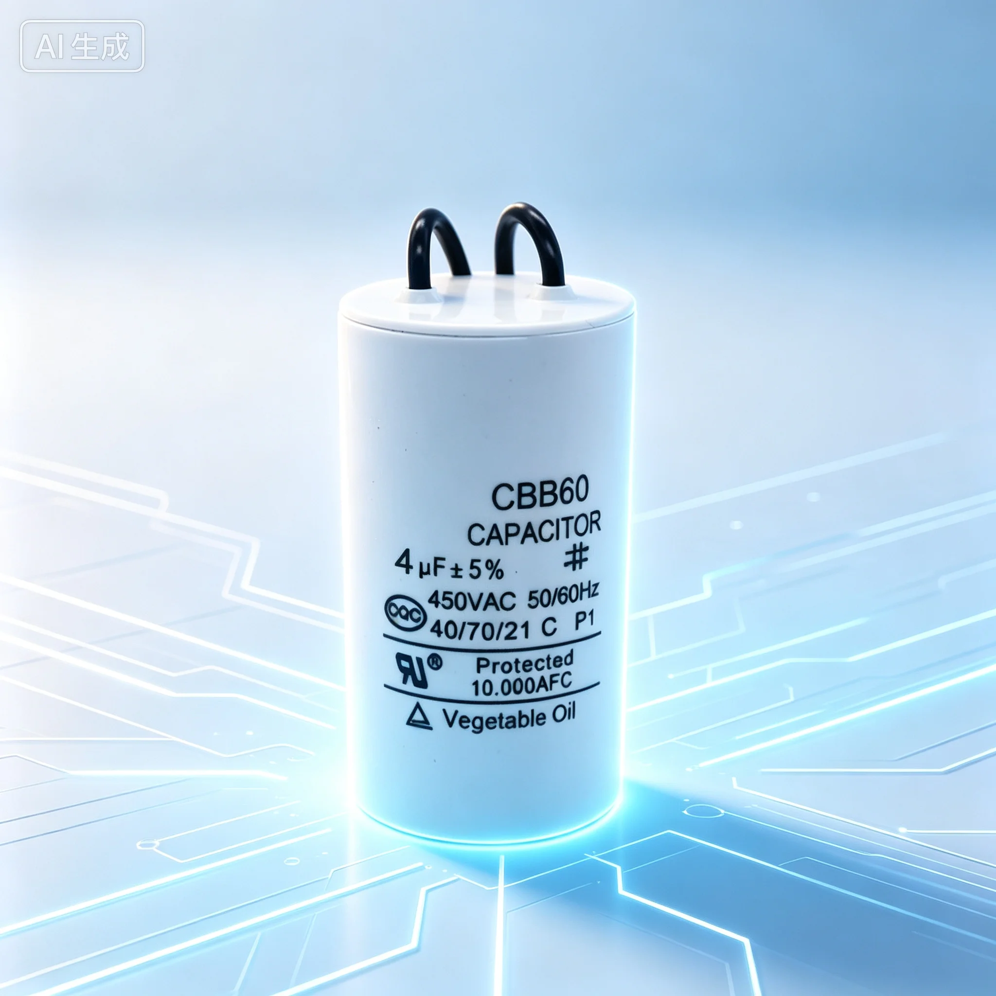 Capacitor for CBB60 4UF 450V Start Capacitor For Dehydrator Washing Machine Water Pump Grinder   5pcs