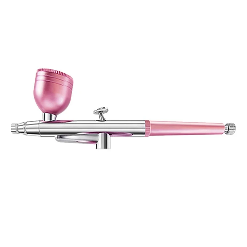 Portable Single Action Airbrush 0.3Mm Nozzles Spray Airbrush Pen For Model Cake Nail Car Painting Beauty Inkjet Durable -Pink