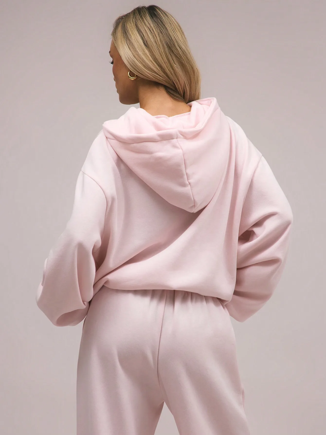 Felpa con cappuccio oversize rosa con spalla scesa, vestibilità rilassata per abbigliamento casual autunno inverno, stile streetwear Y2K
