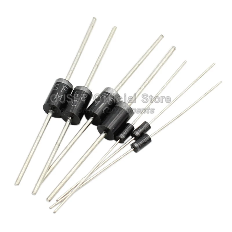 20pcs Rectifier Diodes SF14 SF16 SF18 SF24 SF26 SF28 SF34 SF36 SF38 SF54 SF56 SF58 1A 2 3 5A 600V DIP Ultra-Fast Recovery Diodes