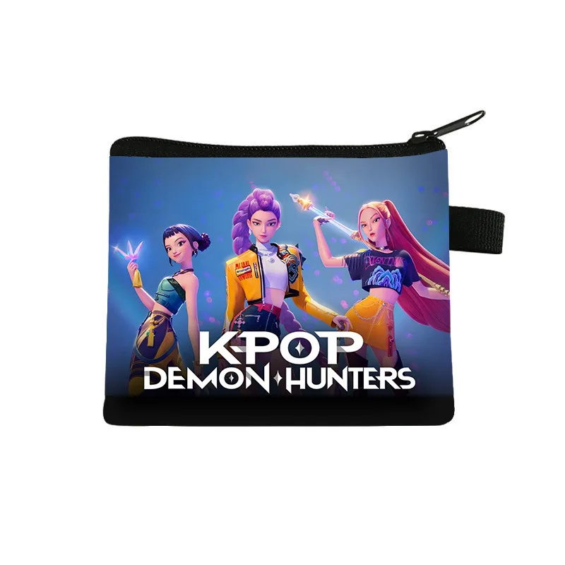 

New K-pop Demon Hunters Wallet Cartoon Children's Anime Peripheral Money Bag Mini Key Card coin purse Portable Storage Handbag