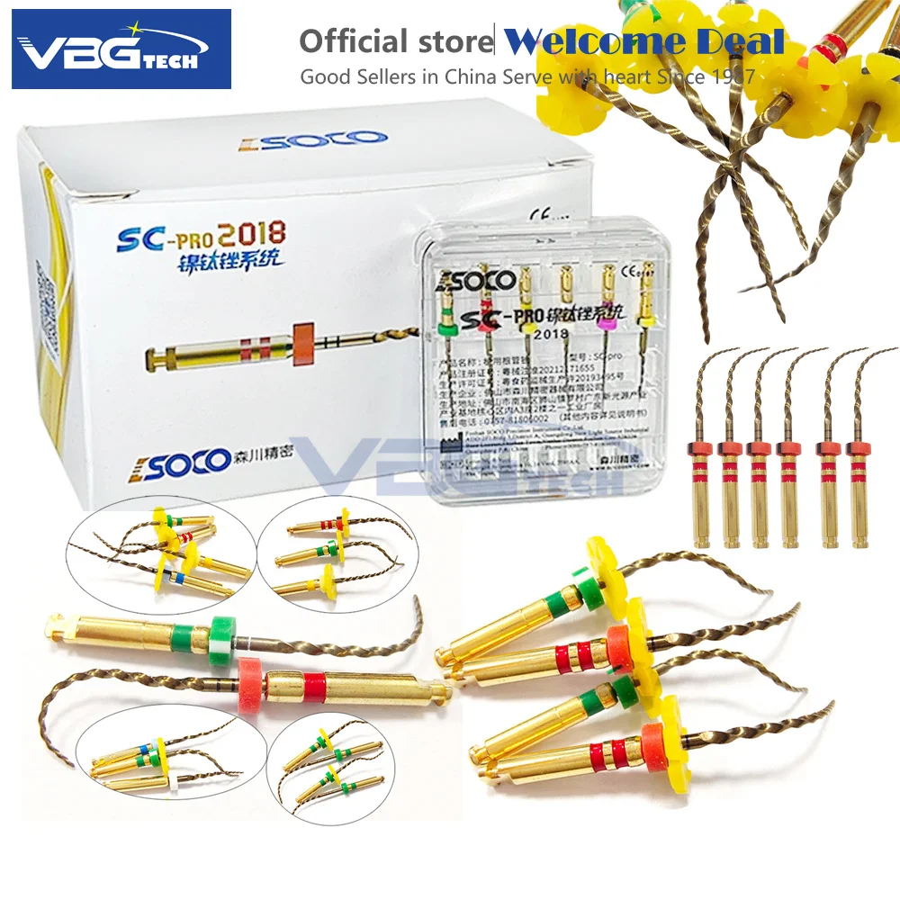 25MM COXO SC-PRO 2018 Heat-Activated Rotary Nitinol Dental Root Canal Files Activated Nickel-Titanium Tooth Pulp File Thermally