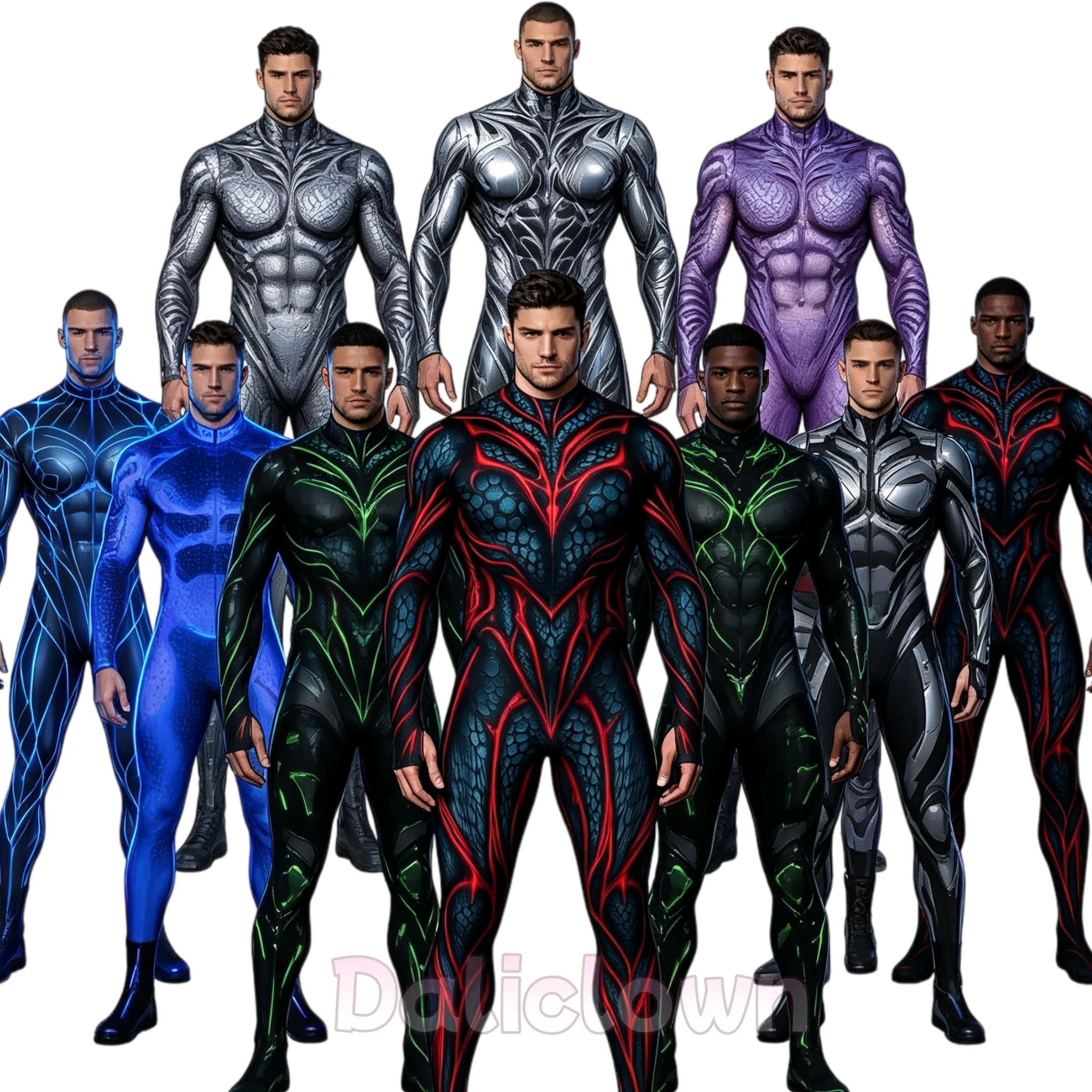 Herren 3D-Druck Cyberpunk Cosplay Jumpsuit Erwachsenen-Cosplay Mechanisches Steampunk-Kostüm Sci-Fi-Kleidung Halloween-Party Bodysuit