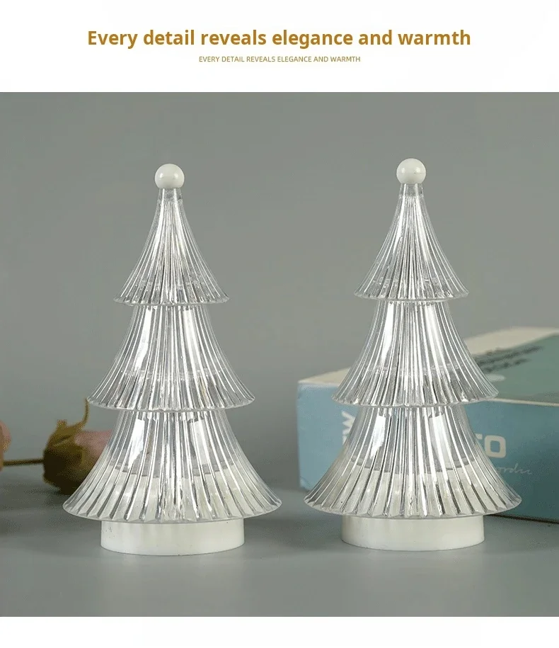 Luz nocturna de árbol de Navidad con pilas, mini lámpara de escritorio LED para decoración de dormitorio, regalo para vacaciones de Navidad