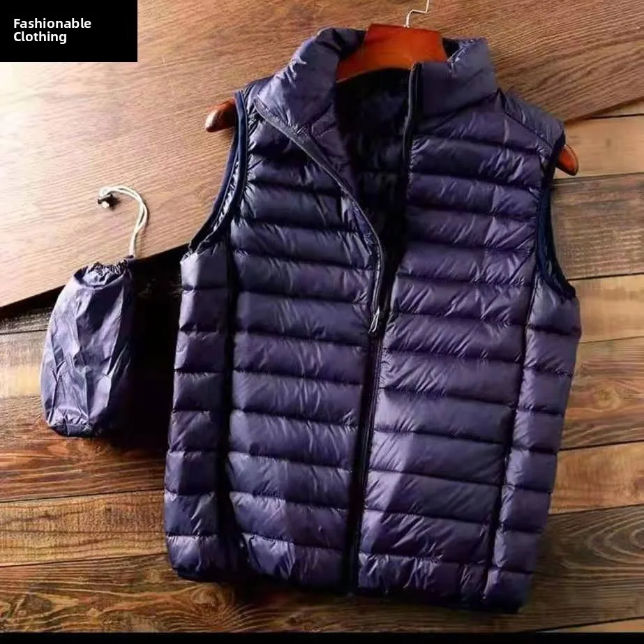 New Lightweight down Cotton Vest Men's ort Loose Faion Casual Autumn Winter New Sle inside outside Wear  Knot
