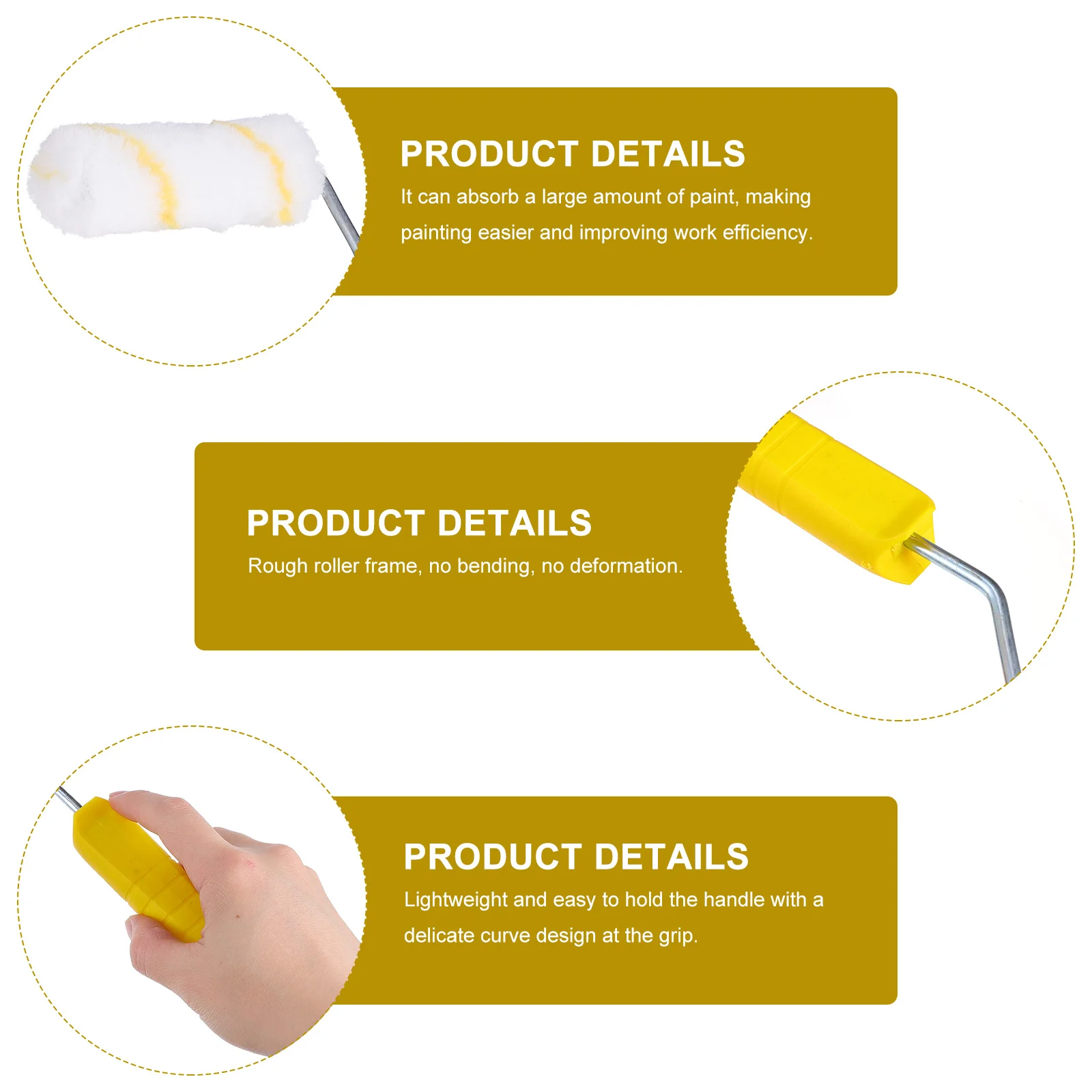 1Set Paint Roller Brush Kit Durable Washable Covers for Walls Ceilings Easy Clean Smooth Finish Wall Painting Tools