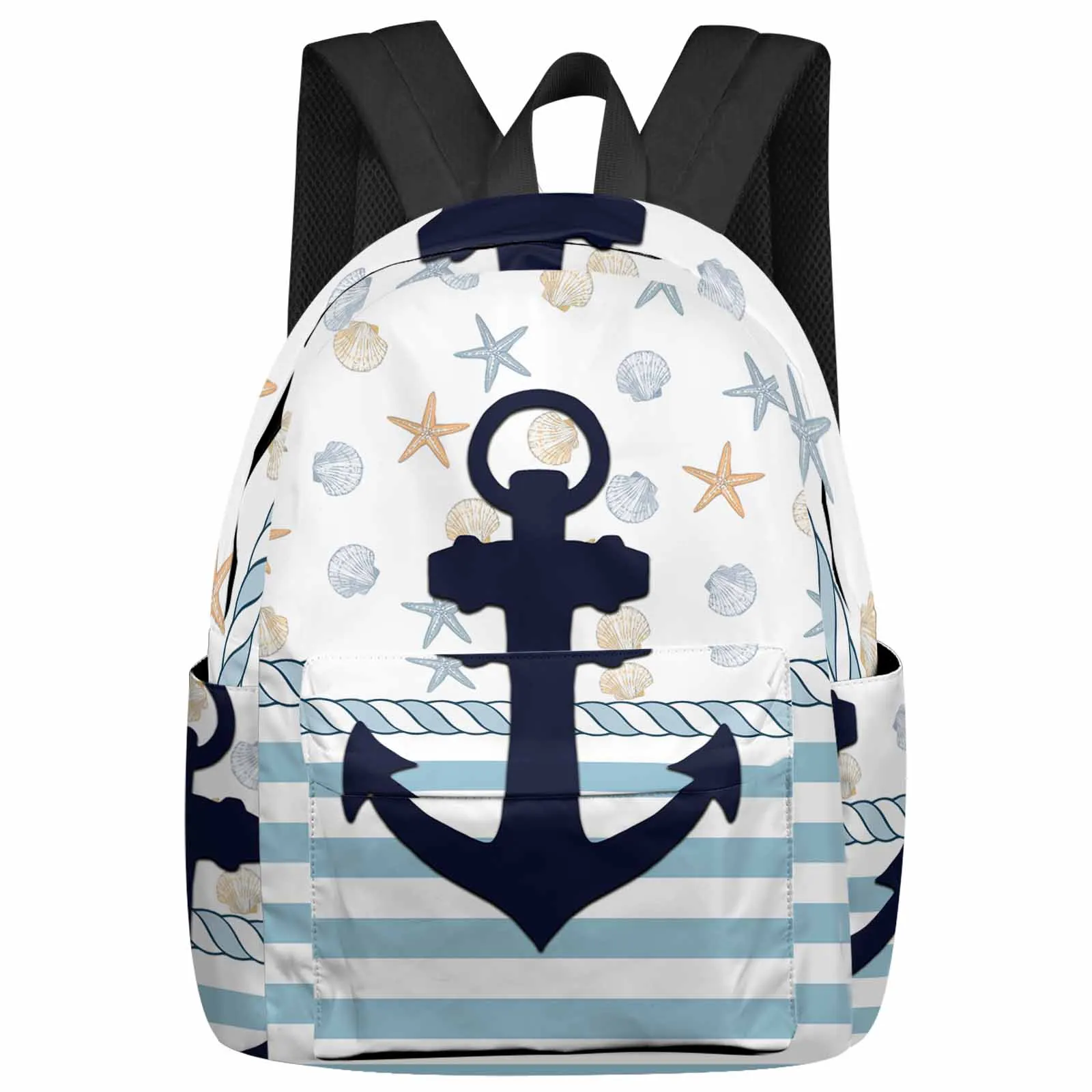 Anchor Sea Star Shell Rope Backpacks Custom Student School Bags Laptop Backpack Men Women Female Travel Mochila