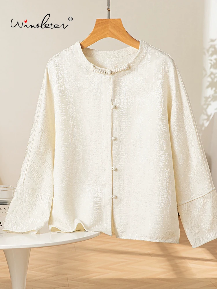 

Winsleter — 40% шелковое, 52% шерсть, элегантное пальто, с круглым вырезом и длинным рукавом, женское свободное двустороннее пальто в стиле ретро, осенняя новинка 2023 года C5O710CC