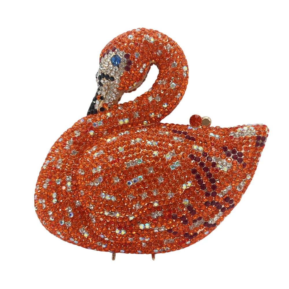 

Crystal Evening Bag Diamond Dinner Bag Animal Swan Full Diamond Hand Holding Banquet Women Bolsas De Mujer Bolso De Fiesta Mujer