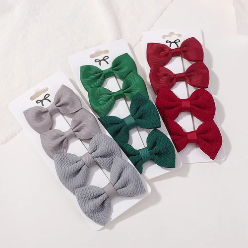 Imagen 2 del producto 4 unids/set 7,5 pulgadas dulce Color caramelo Nylon Bowknot pinzas para el cabello para niñas horquilla pasadores infantiles accesorios para el cabello para niños