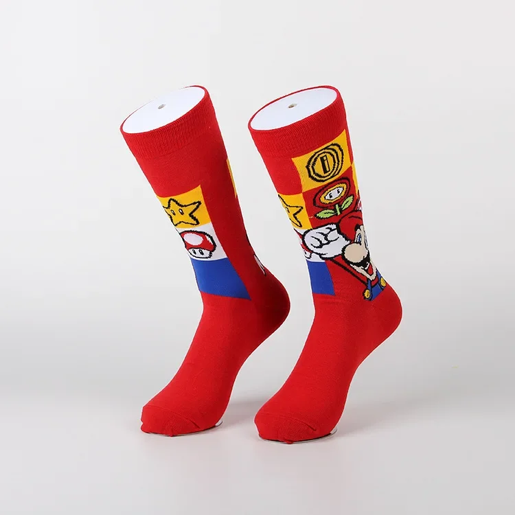 Super Marios Pure Cotton Socks Luigi Princess Peach Cute Cartoon Long Socks Anime Casual Men's Trendy Sports Socks Child's Gift