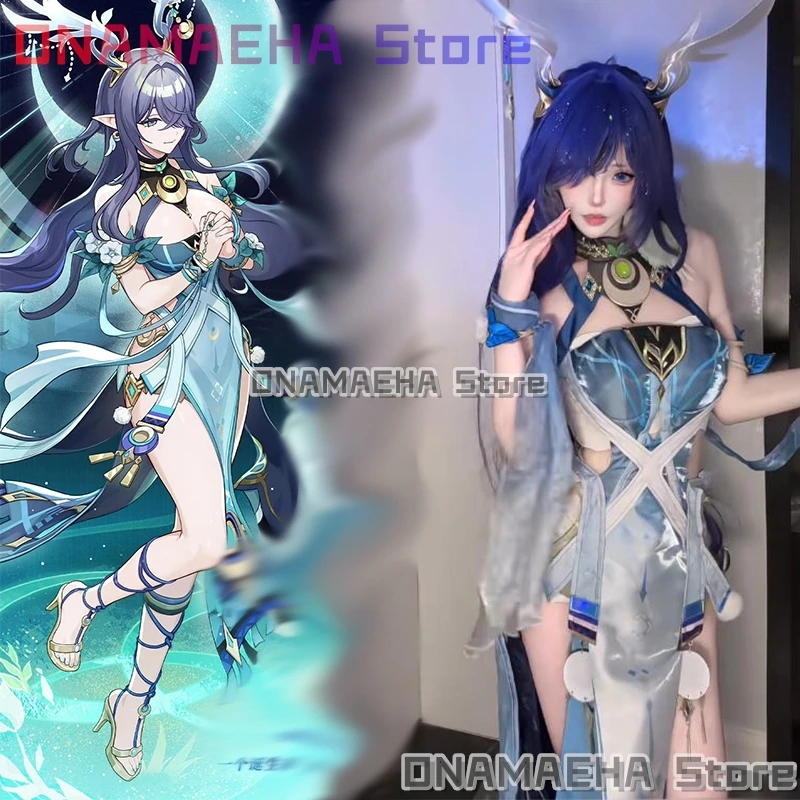 Костюм для косплея Lauma Genshin Impact【XS-2XL】костюм Lauma, аксессуары для парика, полный комплект, нарядное платье для Хэллоуина, карнавала, тематической вечеринки