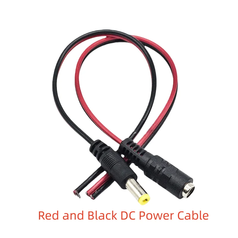 5-10pcs DC power cord male head Connector red black lines DC head monitoring power plug 12V power plug camera power head