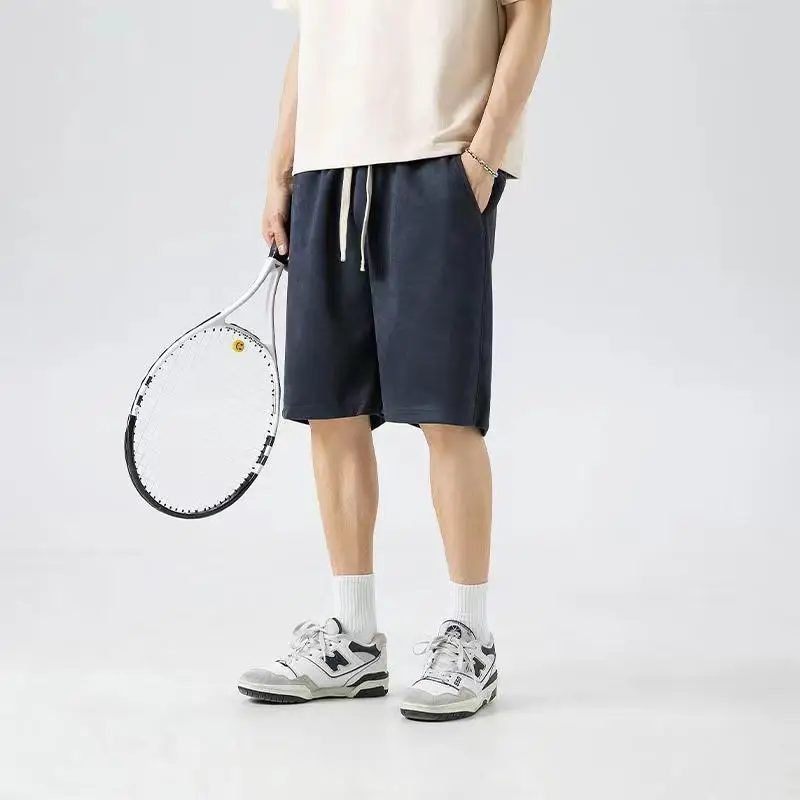 

American Suede Casual Shorts Men's Fashionable Summer Street Fashion All-Match Straight Loose Shorts