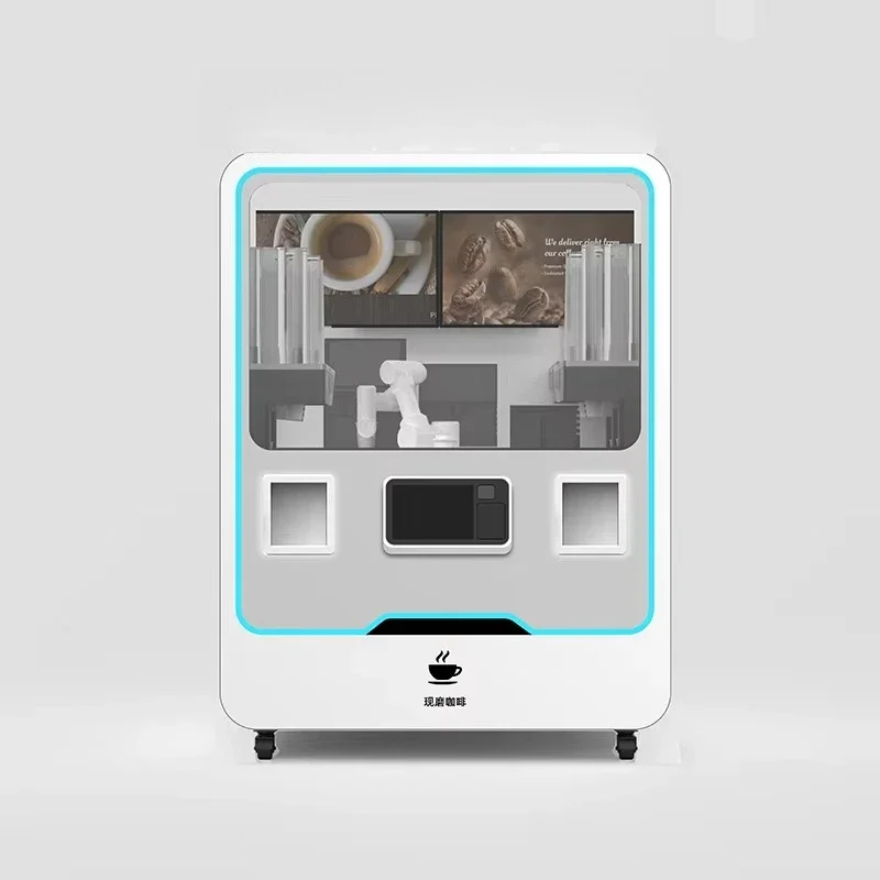 Customized 6 Axis Robotic Arm Coffee Vending Machine 3kg Payload With Auto Clean Function Commercial Coffee Equipment