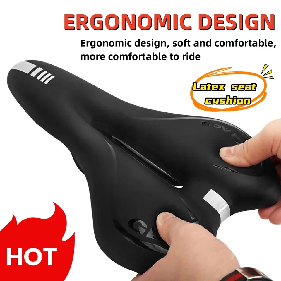 PU Leather Gel Bicycle Saddle MTB Mountain Road Bike Seat Comfortable Soft Cycling Cushion Exercise Bike Saddle carbon saddle