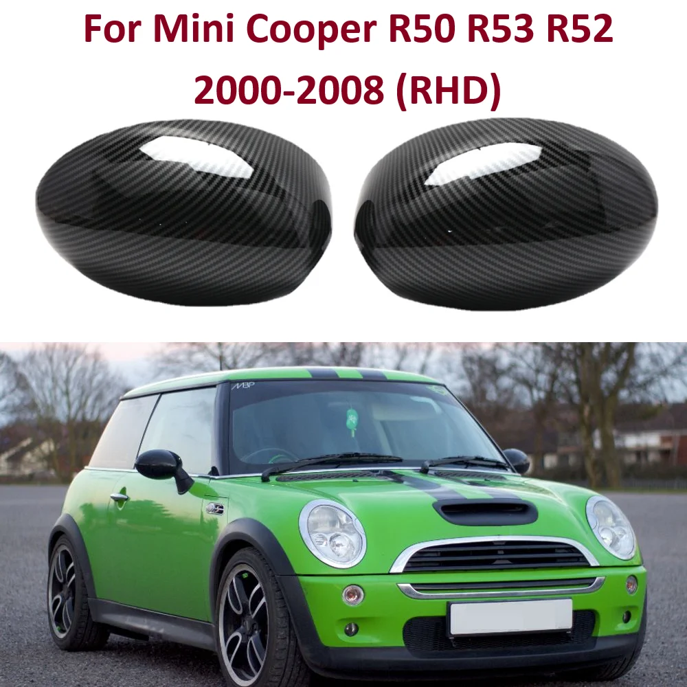 

For Mini Cooper R50 R53 R52 2004 2005 2006 2007 2008 RHD A4213437 A4213438 Carbon Fibre Car Side Rear View Mirror Cover Caps