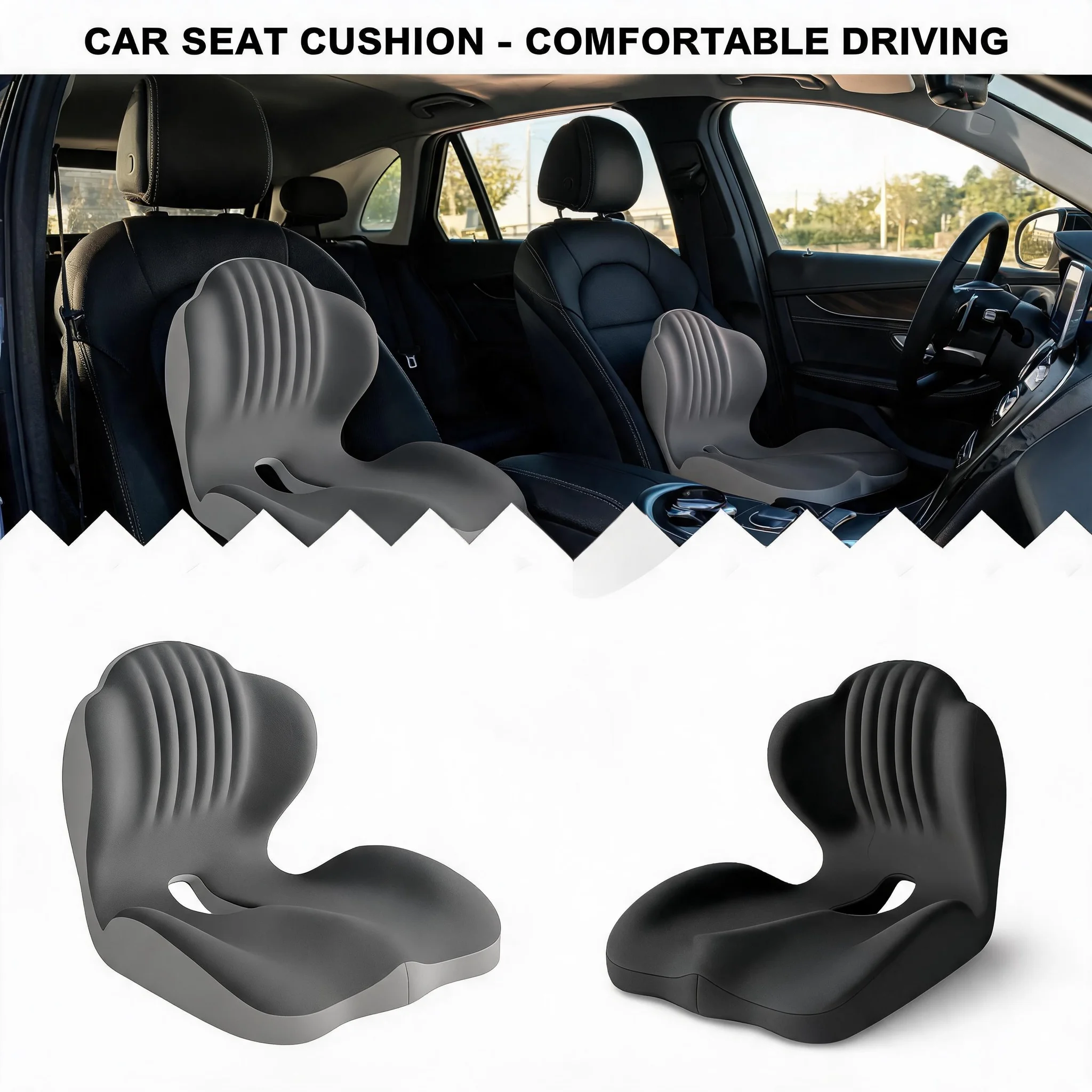Tailbone Sciatica Relief Memory Foam Seat Cushion Ergonomic Lumbar Support Pad Pillow for Office Chair Car Seating Needs