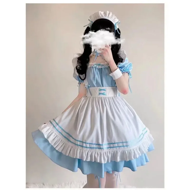 Lolita empregada cosplay fantasias para mulheres, roupas de anime japonês, roupas pretas, fantasia linda para meninas, show de animação, fofo, 2024