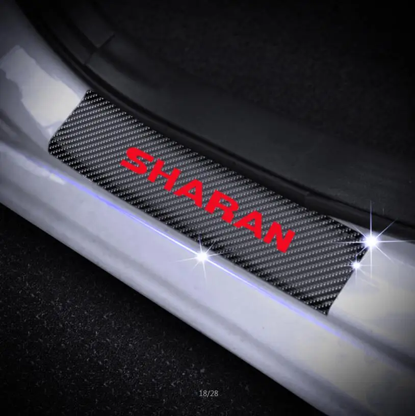 

Car Door Entry Guard For Volkswagen VW Sharan Touran Tiguan Car Door Sill Welcome Pedal Sticker 4D Carbon fiber sticker
