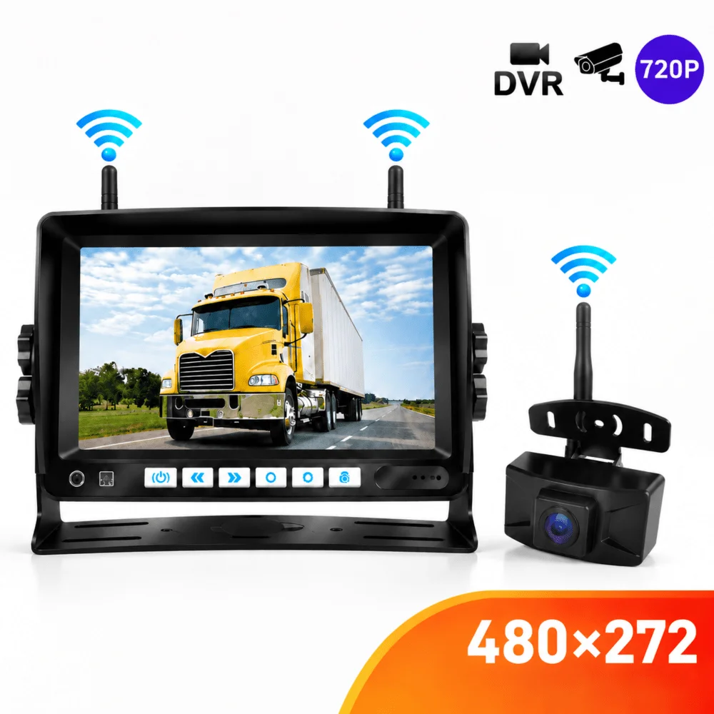4.3 Inch LCD Display Back up Camera System for SUV Pickup,Wireless License Plate Car Reverse Rear View Image System