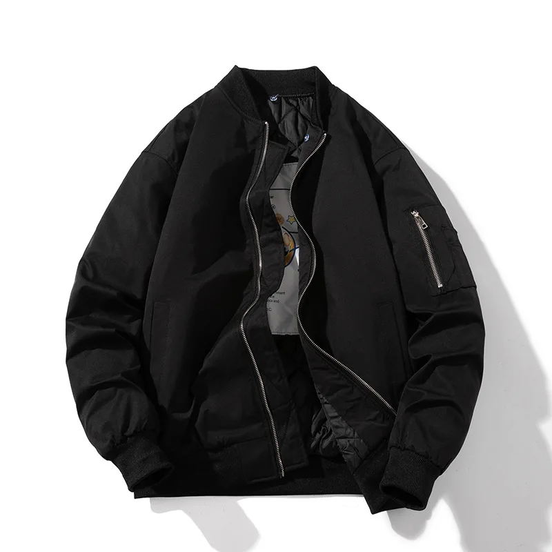 American Solid Color Design Baseball Uniform Men'S And Women'S Trendy Brand Loose And High-End Bf Workwear Jacket Flight Suit Di