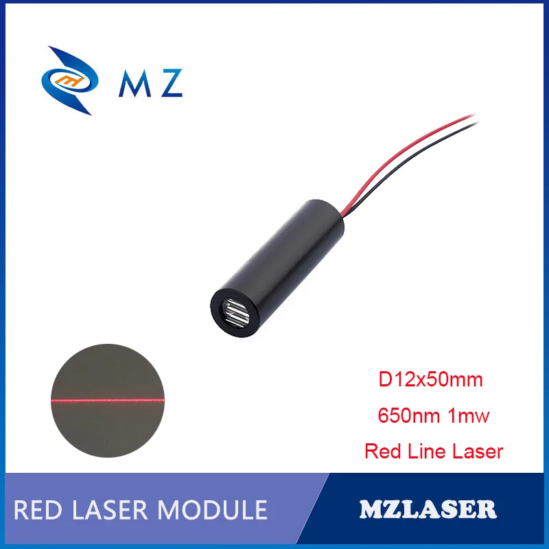 Lower Power Red Laser Compact Mini D12mm 650nm 1mw 12V 24V Class II Line Laser Diode Module Industrial Grade APC Drive Type