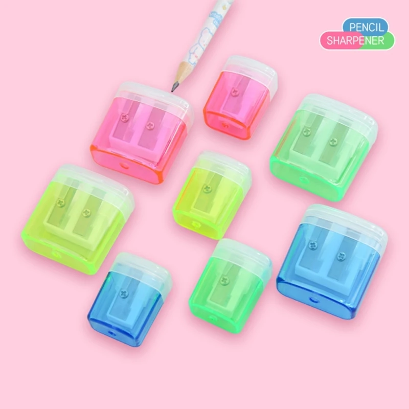 12Pcs SINGLE Hole Sharpener ขนาดเล็ก Sharpener Double Hole Sharpener สำหรับของขวัญเด็ก Dropship