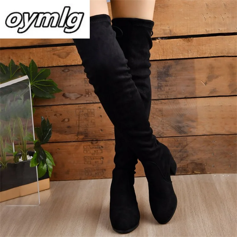 2024 autumn and winter new knee high boots for women, slimming and elastic boots, high heels, high boots, thick heels, long