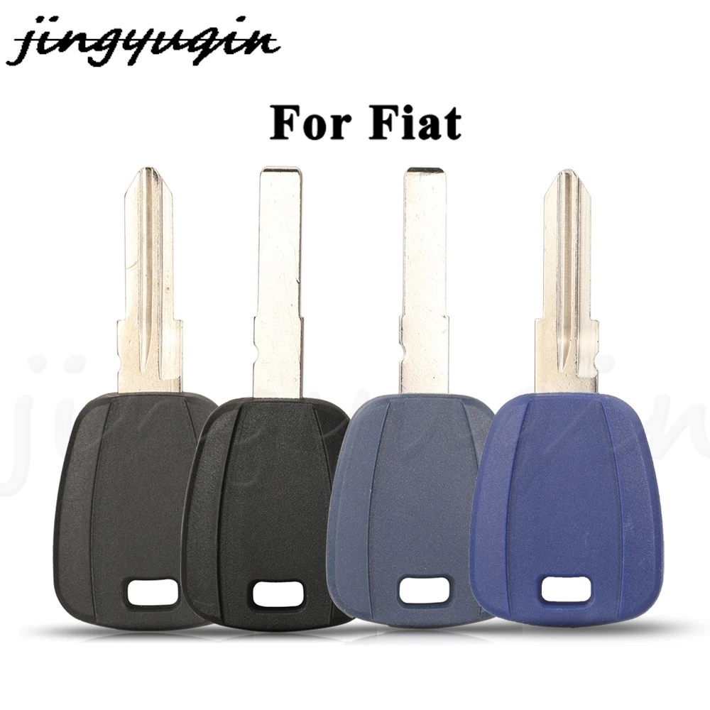 jingyuqin For Fiat Key Shell Black Blank For Fiat 500 Ducato Transponder Key Uncut SIP22 / GT10 / GT15R Blade Replacement