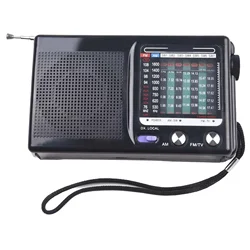 HiFi Portable Radio Telescopic Antenna Mini Handheld AM FM Radio Full-wave Band Weather Radio Battery Powered           2024