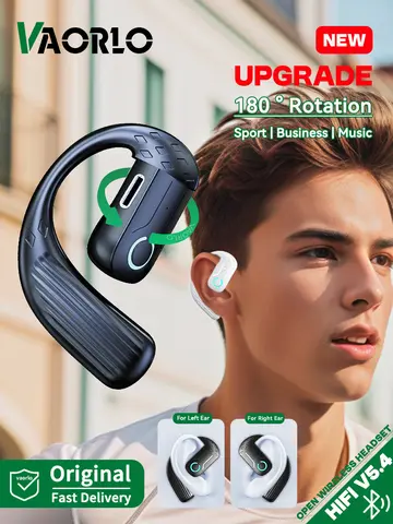 Bluetooth 5.4 Open Wireless Earphone 180° Rotation Adjustable Left Right Ear Universal Headset With Mic For Sport Business Music