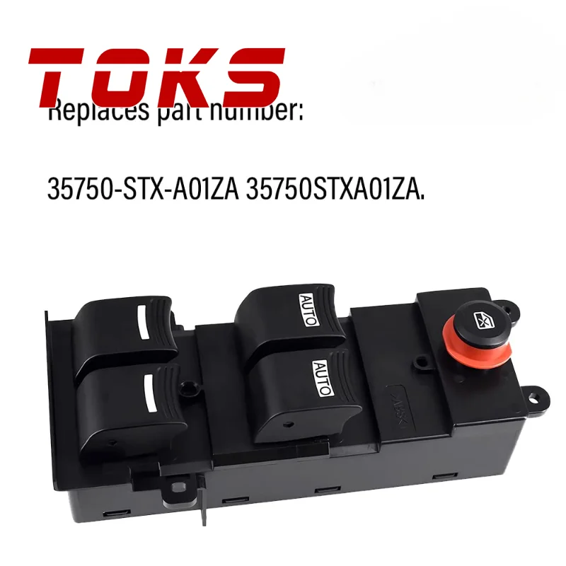 

TOKS 35750-STX-A01ZA Главный переключатель стеклоподъемника передней левой стороны водителя подходит для Honda Acura MDX 2007-2013 35750 STX A01ZA