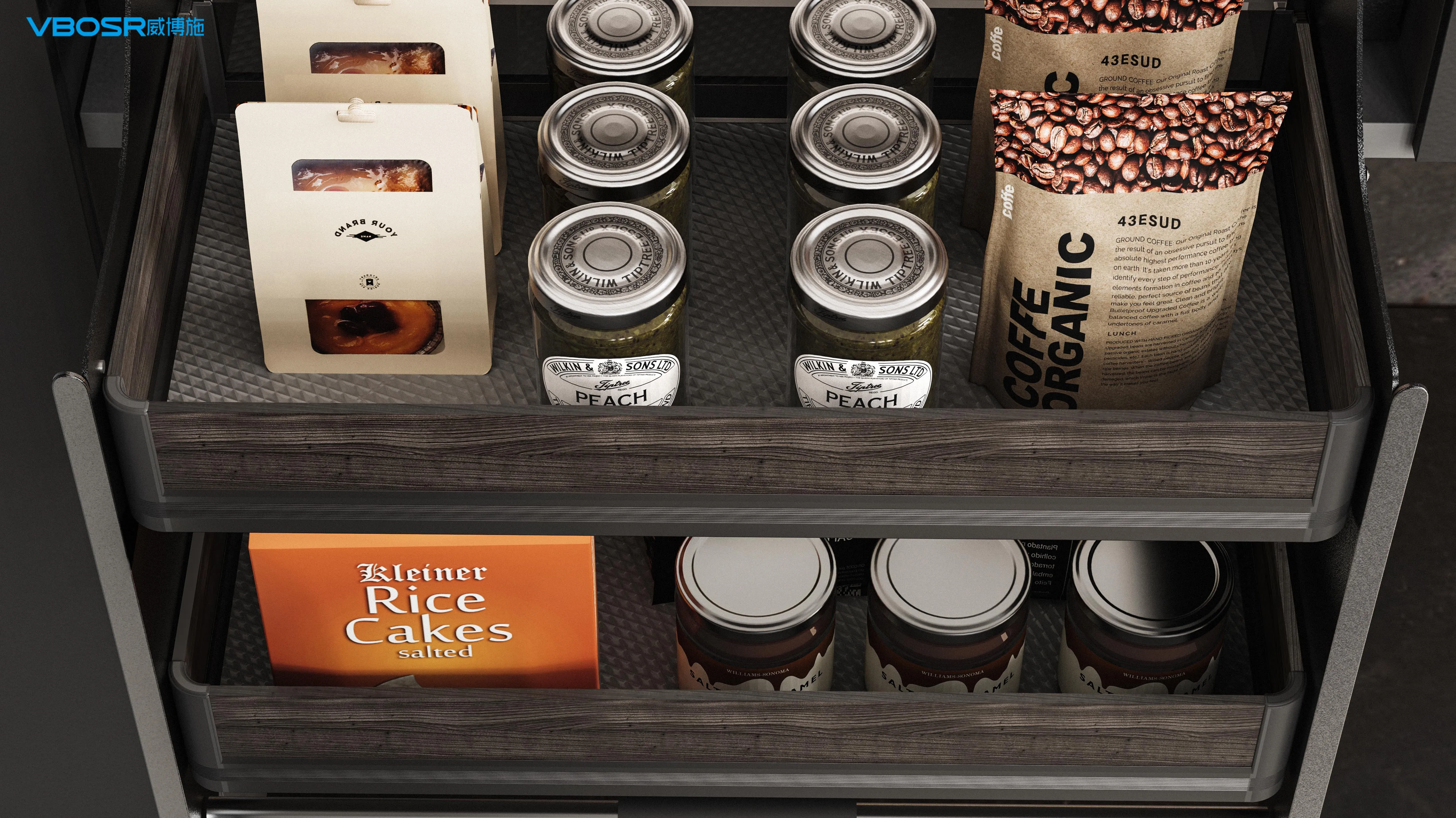 خزانة مصعد قابلة للسحب من الفولاذ المقاوم للصدأ حديثة ذات سعة كبيرة مع رفوف توابل بسيطة لتنظيم تخزين المطبخ #5