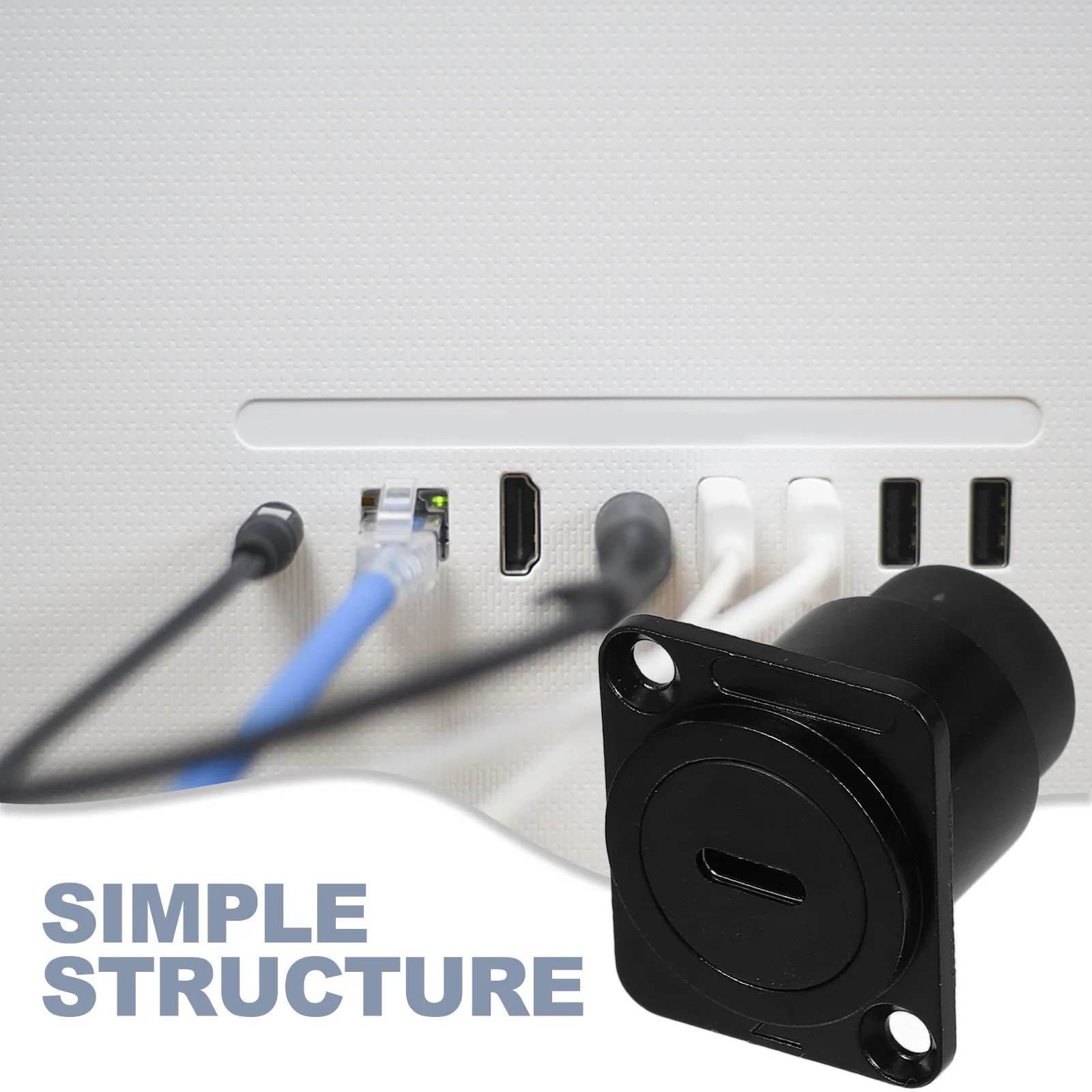 RJ45 Bulkhead Connector Panel Mount Ethernet Adapter Pass Through Coupler Front Panel Data Socket