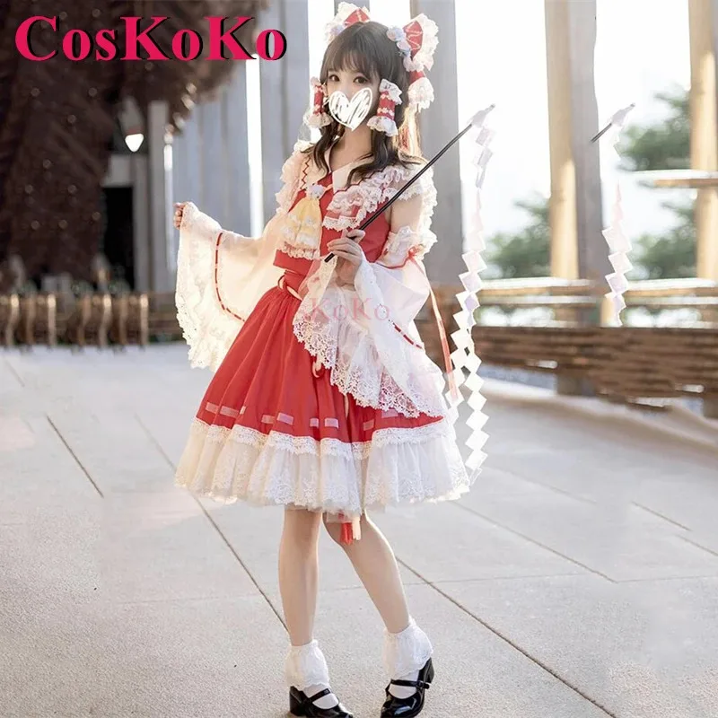 

CosKoKo Hakurei Reimu Косплей Игра Touhou Project Костюм HANA.Ver Великолепное элегантное платье Хэллоуин Вечеринка Ролевая игра Одежда Новая