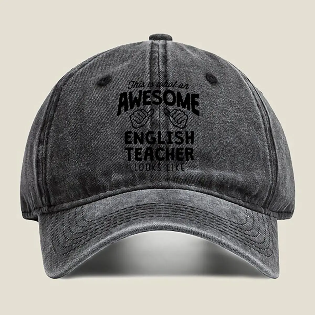 

“Awesome Teacher Humor, Job Design” Washed Baseball Cap