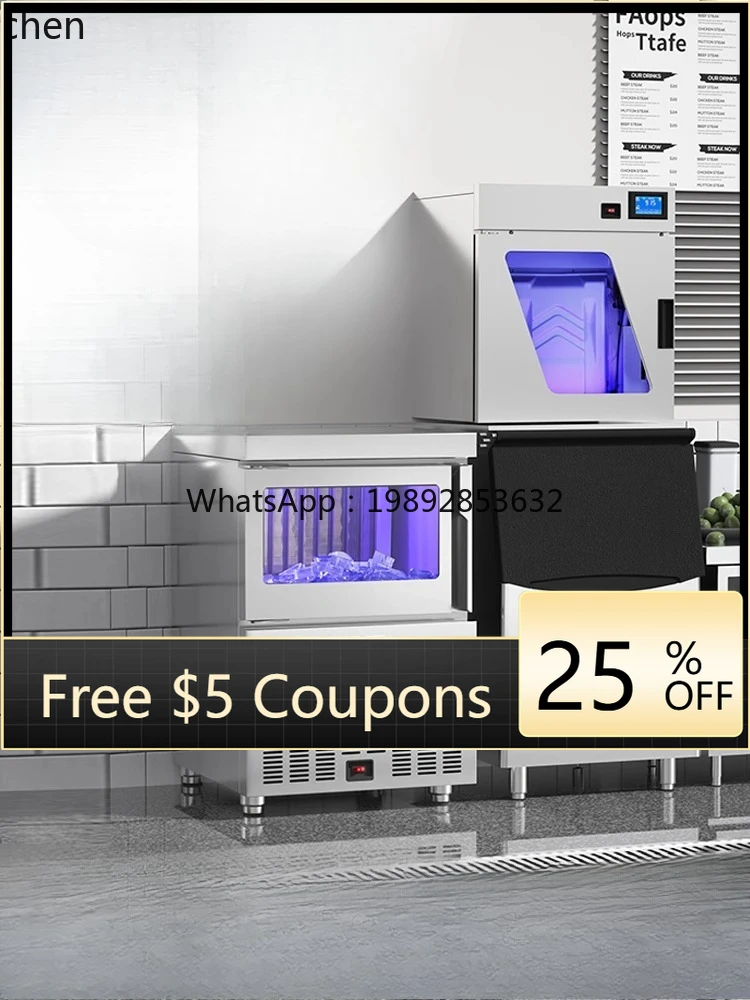 ماكينة صنع الثلج AB لمتجر شاي الحليب التجاري ماكينة تصنيع مكعبات الثلج الصلبة الصغيرة #2