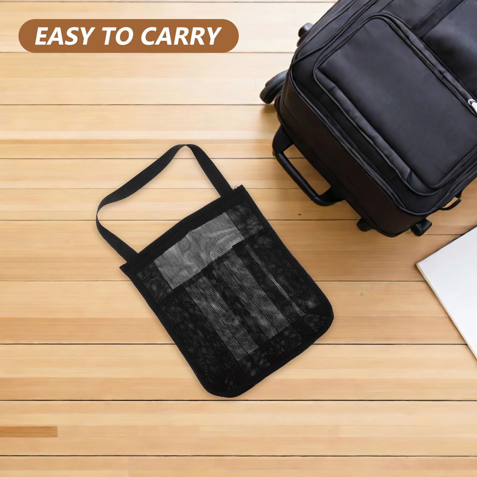 

Zippered Mesh Shower Bag Hanging Organizer Large Compartments Quick-Dry Travel Toiletry Organizer Wash Bag for Gym Dorm Camping